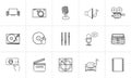 Media hand drawn sketch icon set. Royalty Free Stock Photo