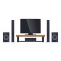 Media home theater icon cartoon vector. Room player Royalty Free Stock Photo