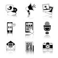 Media icons black and white