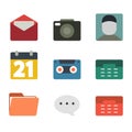 Media icons. Flat design.