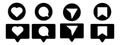 Media Icons interface social media like, chat, send and save symbols. Minimal ig set. Like notification, comment