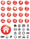 Media icons on Red buttons Royalty Free Stock Photo