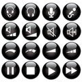 Media icons set vector