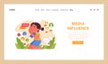 Media influence concept. Flat vector illustration