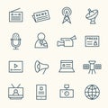 Media line icon set