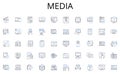 Media line icons collection. Customers, Clients, Visitors, Members, Guests, Consumers, Buyers vector and linear