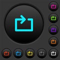 Media loop dark push buttons with color icons