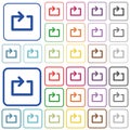 Media loop outlined flat color icons