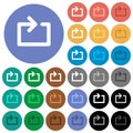 Media loop round flat multi colored icons Royalty Free Stock Photo