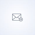 Media mail icon, video mail, vector best gray line icon