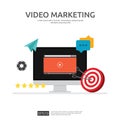 Media marketing concept. Making money from video with social network. Digital advertising promotion strategy. online vlog content Royalty Free Stock Photo