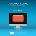 Media marketing concept. Making money from video with social network. Digital advertising promotion strategy. online vlog content Royalty Free Stock Photo