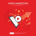 Media marketing concept. Making money from video with social network. Digital advertising promotion strategy. online vlog content Royalty Free Stock Photo