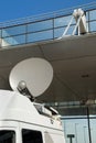 Media mobile satellite dish Royalty Free Stock Photo