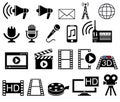 Media and Movie icons set