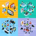 Media Network Isometric Template