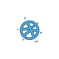 media network social dribbble icon vector designn