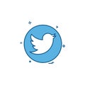 media network social twitter icon vector design