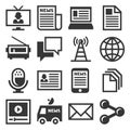 Media News Icon Set. Vector Royalty Free Stock Photo