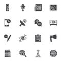 Media news vector icons set Royalty Free Stock Photo