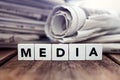 Media and newspaper headlines Royalty Free Stock Photo