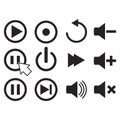 Media Player button icons Royalty Free Stock Photo