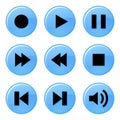 Media player buttons colors vector illustration Royalty Free Stock Photo