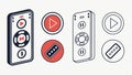 Media player buttons set, user interface elements vector design Generative AI Royalty Free Stock Photo