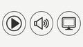 Media Player Control Button Icon Set. vector design Generative AI Royalty Free Stock Photo