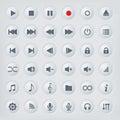 Media player control buttons collection Royalty Free Stock Photo