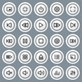 Media player control buttons set for designers Royalty Free Stock Photo