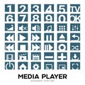 Excellent Media player icon and button set