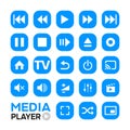 Excellent Media player icon and button set