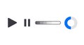 Media Player Control Icons and Progress Bars Royalty Free Stock Photo