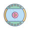 Media player Flat inside vector icon which can easily modify or edit