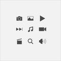 Media player icon set, Media icons Royalty Free Stock Photo