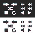 Media player icon set. Web internet design elements. Multicolor arrows sign icon set. Modern simple pictogram in contemporary