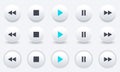 Media player icons set. Buttons for controlling a video or music audio player. Royalty Free Stock Photo