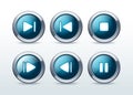 Media player icons set illustration Royalty Free Stock Photo