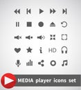 Media Player Icons Set. Multimedia. Isolated. Vector Illustration Royalty Free Stock Photo