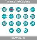 Media Player Icons Set. Multimedia. Isolated. Vector Illustration, pixel perfect set. Royalty Free Stock Photo