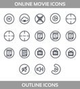 Media Player Icons Set. Multimedia. Isolated. Vector Illustration, pixel perfect set.