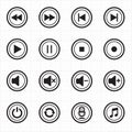 Media player icons vector