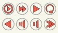 Media Player Interface Control Buttons Vector, vector design Generative AI Royalty Free Stock Photo