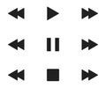 Media player interface icon set. Vector multimedia bar symbol collection