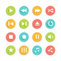 Media Player Material Design Vector Icons Set Royalty Free Stock Photo