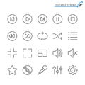 Media player outline icon set Royalty Free Stock Photo