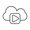 Media player play button with cloud computing