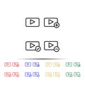 media, player, plus, check, minus sign multi color style icon. Simple thin line, outline vector of web icons for ui and ux, Royalty Free Stock Photo