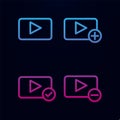 Media, player, plus, check, minus sign nolan icon. Simple thin line, outline  of web icons for ui and ux, website or mobile Royalty Free Stock Photo